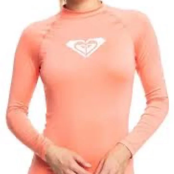 Roxy whole Hearted Long-Sleeve UPF 50 Rashguard swim top. - Picture 3 of 10